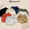 Quần Sooc Đùi Bé Trai BabyloveGO Linen Kaki Mềm - Short Unisex 10-35kg Giá 109.000 VND