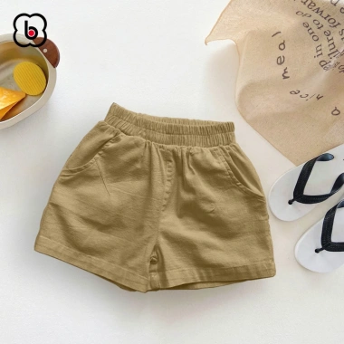 Quần Sooc Đùi Bé Trai BabyloveGO Linen Kaki Mềm - Short Unisex 10-35kg Giá 109.000 VND 6