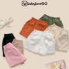 Quần sooc đùi linen kaki mềm bé 9-30kg - màu trắng đen cam - BabyloveGO giảm 105k