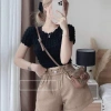 Quần sooc nữ chất tổ ong, chun rút eo, 1 khuy, xinh xắn - Giá chỉ 69.600₫