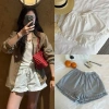 Quần sooc nữ gấu bèo lưng chun viền ren vải kate, túi tiện, chất mát - 89.000đ