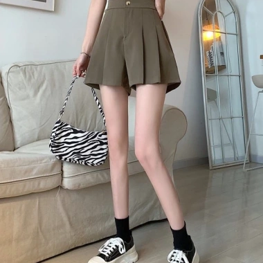 Quần Sooc Nữ Ống Rộng Dáng Váy, Cạp Khuy Đứng Xòe Xinh Xắn - Giá 78.000đ
