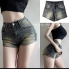 Quần sọt co dãn lai bèo lưng cao ôm dáng, thời trang giá chỉ 159.000₫ 2