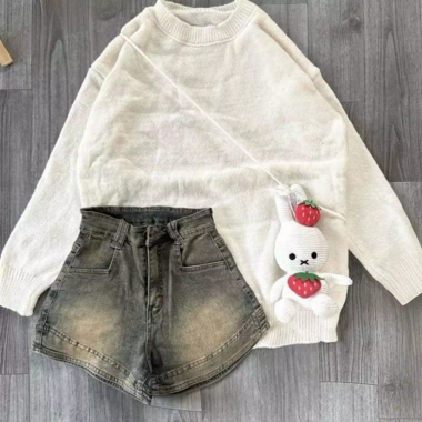 Quần sọt co dãn lai bèo lưng cao ôm dáng, thời trang giá chỉ 159.000₫ 8