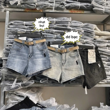 Quần sọt đùi bò jean nữ lưng cao co dãn, thêu AH thời trang, chỉ 159.000đ 7 Quần sọt đùi bò jean nữ lưng cao co dãn, thêu AH thời trang, chỉ 159.000đ 7