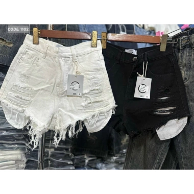 Quần sọt jean đùi nữ lưng cao, túi lộ vải thời trang hack dáng - Giá 129k 4