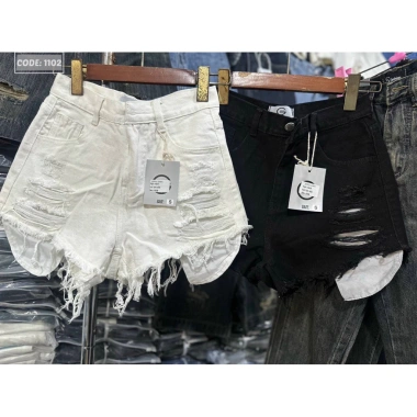 Quần sọt jean đùi nữ lưng cao, túi lộ vải thời trang hack dáng - Giá 129k 9