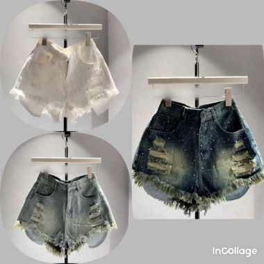 Quần sọt jean lưng cao túi lộ đính đá G 8.136 - Thoải mái, thời trang, giá 139.000đ