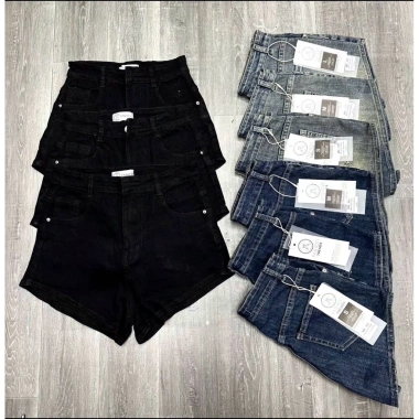 Quần sọt jean nữ đùi lưng cao ngắn sườn lai cuốn AH123 Gia chi 159.000d 2