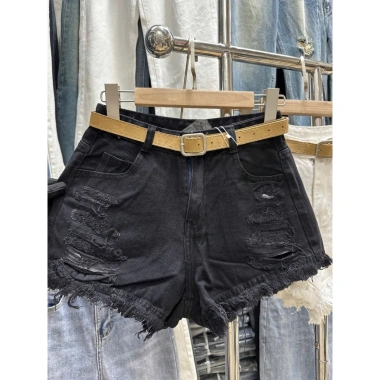 Quần sọt jean nữ lưng cao rách tua rua 3 đường hack dáng thời trang - 129k 8