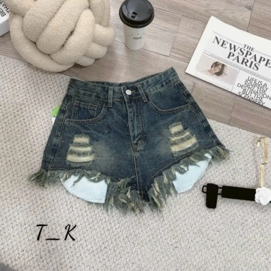 Quần sot jeans cạp cao đính đá lộ túi vải siêu hách dáng giá 139k giảm sâu