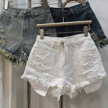 Quần sot jeans cạp cao đính đá lộ túi vải siêu hách dáng giá 139k giảm sâu