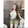Quần sọt jeans nữ 4 khuy đính đá Hack dáng thời trang, giá chỉ 139.000₫ 7