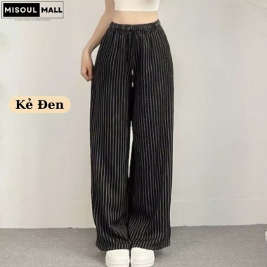Quần Suông Kẻ Sọc Ống Rộng Cạp Chun Dây Rút Túi Bên Sườn BigSize MiSoul Mall - 95.500₫ 10 Quần Suông Kẻ Sọc Ống Rộng Cạp Chun Dây Rút Túi Bên Sườn BigSize MiSoul Mall - 95.500₫ 10