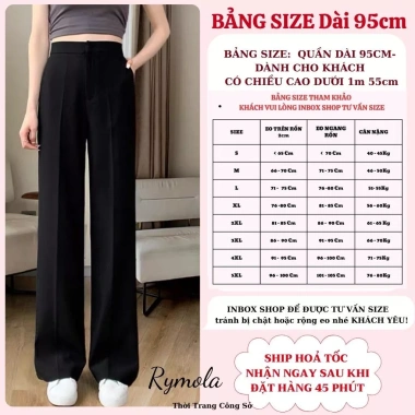 Quần Suông Nữ Ống Rộng Bigsize Cạp Cao Rymola - Phong Cách Công Sở Hàn Quốc, Chất Vải Cao Cấp - Giá 249.999 VND 4