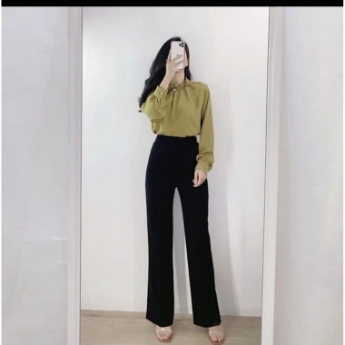 Quần suông ống đứng HINSTORE cạp cao công sở - Không túi, dáng suông vừa, giá chỉ 183.000₫ 3