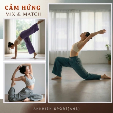 Quần tập yoga nữ ông rộng thoáng mát, thấm hút mồ hôi - phù hợp tập tại nhà Q9 5
