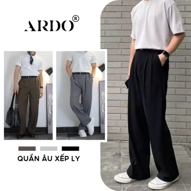 Quần Tây ARDO Cạp Cao Xếp Ly Ống Rộng Vải Thoáng Mát - Phong Cách Hàn Quốc 129k