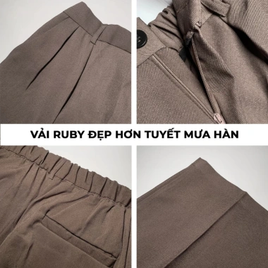 Quần Tây ARDO Cạp Cao Xếp Ly Ống Rộng Vải Thoáng Mát - Phong Cách Hàn Quốc 129k