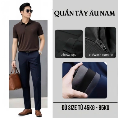 Quần Tây Âu Dài Công Sở Hàn Quốc – Vải Tăm Lì Dãn Nhẹ, Chống Nhăn, Giá 114.999₫