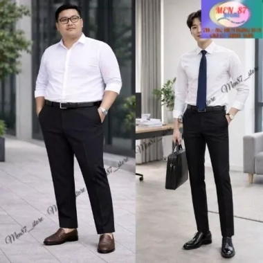 Quần tây âu nam BIGSIZE 28‑46 (130kg) ống xuông phôm body công sở chất co 4 chiều - Giá ưu đãi 195,228₫