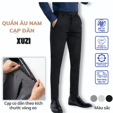 Quần tây âu nam cạp dãn ống côn vải cotton phong cách Hàn Quốc XUZI - 269.999₫ 10