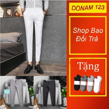 Quần Tây Âu Nam Co Giãn 4 Chiều Ống Ôm, Phom Suông Đứng, Vải Dày Bền Không Phai, Giá 120k