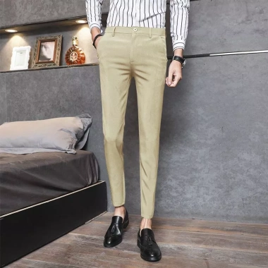 Quần Tây Âu Nam Co Giãn 4 Chiều Ống Ôm, Phom Suông Đứng, Vải Dày Bền Không Phai, Giá 120k