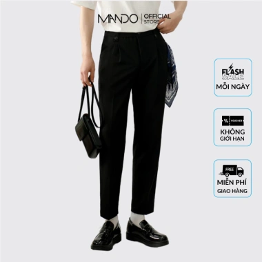 Quần Tây Âu Nam Ống Côn MANDO, Vải Hàn Dày Dặn, Kiểu Basic Công Sở - 199k