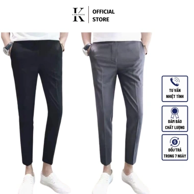 Quần Tây Âu Nam Trơn Dáng Ôm Vải Co Giãn Mịn - Body Hàn Quốc QA1 Giá 108k