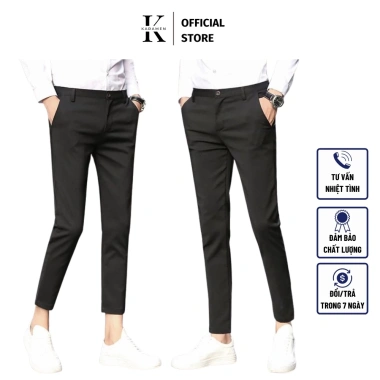 Quần Tây Âu Nam Trơn Dáng Ôm Vải Co Giãn Mịn - Body Hàn Quốc QA1 Giá 108k
