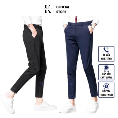 Quần Tây Âu Nam Trơn Dáng Ôm Vải Co Giãn Mịn - Body Hàn Quốc QA1 Giá 108k