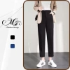Quần tây baggy 1 cúc lưng cao cỡ lớn vải Vitex tuyết mưa học làm chơi 155k