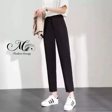 Quần tây baggy 1 cúc lưng cao cỡ lớn vải Vitex tuyết mưa học làm chơi 155k