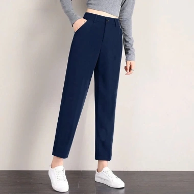 Quần tây baggy 1 cúc lưng cao cỡ lớn vải Vitex tuyết mưa học làm chơi 155k