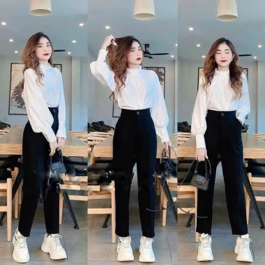 Quần tây baggy cúc đi học nữ, cạp đai lưng cao, dài, vải công sở phối áo sơ mi - Bemyn Store 270.000đ 6 Quần tây baggy cúc đi học nữ, cạp đai lưng cao, dài, vải công sở phối áo sơ mi - Bemyn Store 270.000đ 6