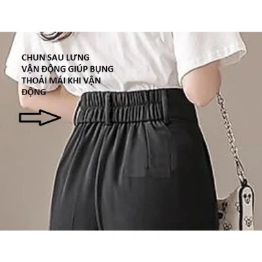 Quần Tây Baggy Lưng Cao Chun Sau Lưng Vải Tuyết Mưa Bigsize 90kg Giá 135k 2