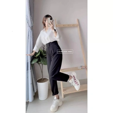 Quần Tây Baggy Lưng Cao Chun Sau Lưng Vải Tuyết Mưa Bigsize 90kg Giá 135k 9