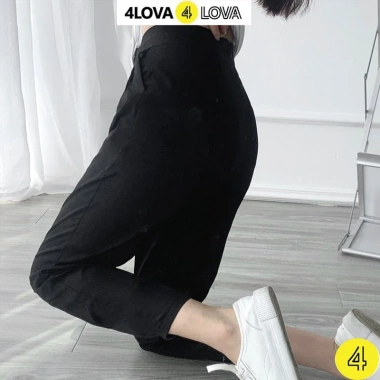 Quần Tây Baggy Nữ 4LOVA Lưng Cạp Cao Đen Trắng - Form Chuẩn, Tôn Dáng Q05 6