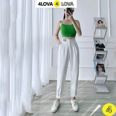 Quần Tây Baggy Nữ 4LOVA Lưng Cạp Cao Đen Trắng - Form Chuẩn, Tôn Dáng Q05 10