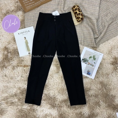 Quần Tây Baggy Nữ Cạp Cao 2 Khuy Lưng Đen Công Sở Đi Học Siêu Tôn Dáng Giá 139k 6