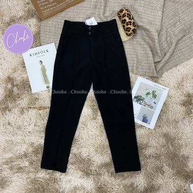 Quần Tây Baggy Nữ Cạp Cao 2 Khuy Lưng Đen Công Sở Đi Học Siêu Tôn Dáng Giá 139k 10