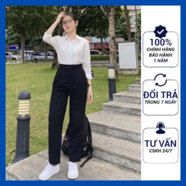 Quần Tây Baggy Nữ Cạp Đai Lưng Cao – Dày Dặn, Phối Đồ Đi Học, Làm, Chơi