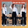 Quần Tây Baggy Nữ Đai Lưng Cao Đen Dài - Vải Vitex Dày Dặn, Phối Sơ Mi Đi Học