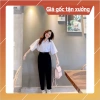 Quần Tây Baggy Nữ Đai Lưng Cao Đen Dài - Vải Vitex Dày Dặn, Phối Sơ Mi Đi Học 4