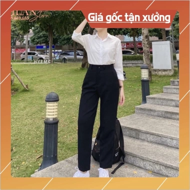 Quần Tây Baggy Nữ Đai Lưng Cao Đen Dài - Vải Vitex Dày Dặn, Phối Sơ Mi Đi Học 5 Quần Tây Baggy Nữ Đai Lưng Cao Đen Dài - Vải Vitex Dày Dặn, Phối Sơ Mi Đi Học 5