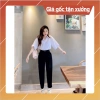 Quần Tây Baggy Nữ Đai Lưng Cao Đen Dài - Vải Vitex Dày Dặn, Phối Sơ Mi Đi Học 6