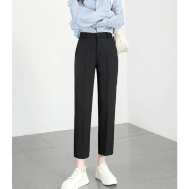 Quần tây baggy nữ đen dài 100cm THOCA HOUSE phù hợp trên 170cm đi làm và đi học