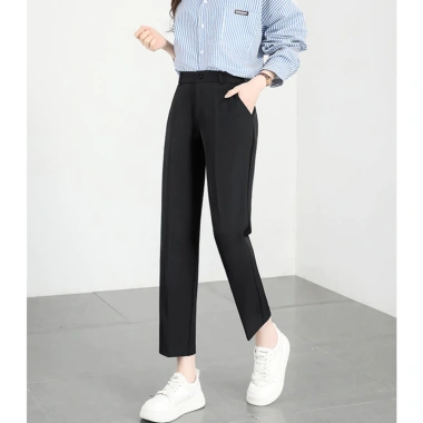 Quần tây baggy nữ đen dài 100cm THOCA HOUSE phù hợp trên 170cm đi làm và đi học