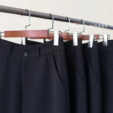 Quần tây baggy nữ đen dài 100cm THOCA HOUSE phù hợp trên 170cm đi làm và đi học